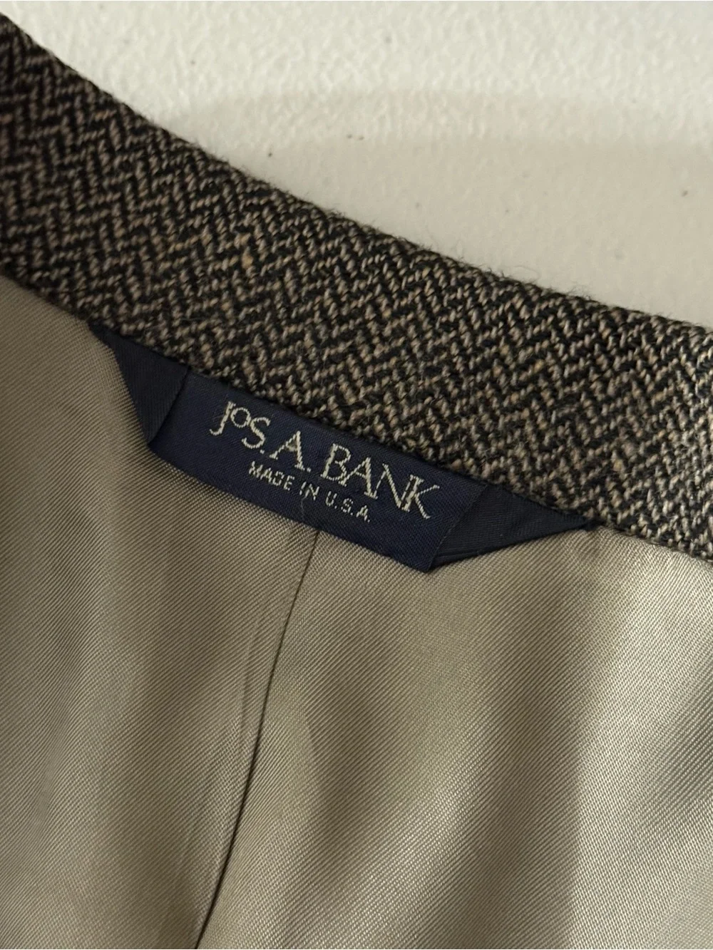 Jos A Bank Executive Collection Wool Lambswool Herringbone Mens Blazer 44R